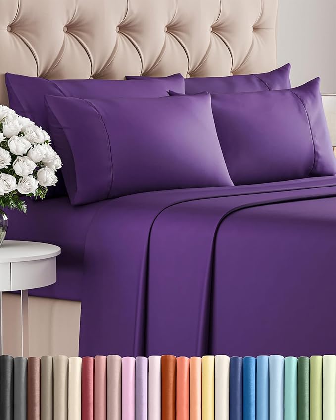 Cooling Bed Sheet Set - Queen - 16 in Deep Pocket - 6 Piece