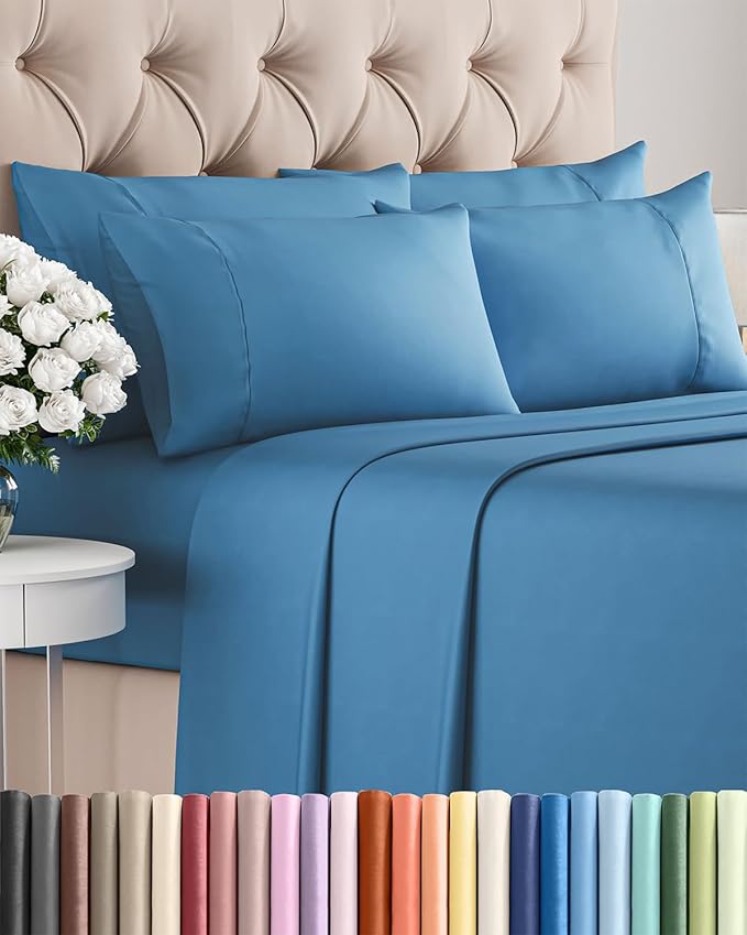 Cooling Bed Sheet Set - Full - 16 in Deep Pocket - 6 Piece