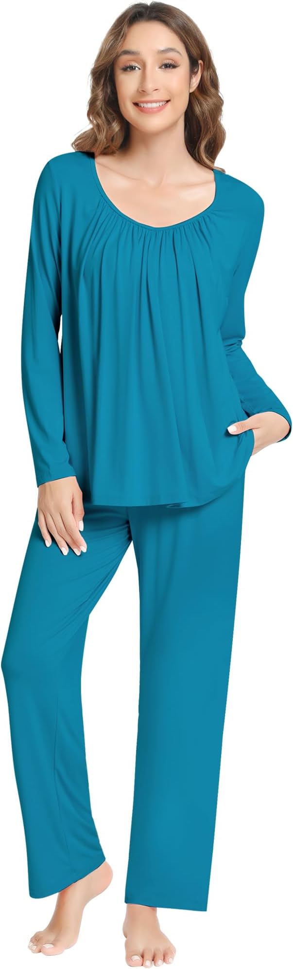Women's Bamboo Pants Pajama Set - Long Sleeve - 2 Piece
