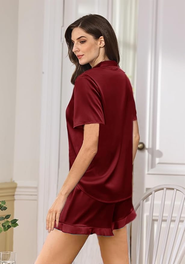 Women's Satin Pajama Set - 2 Piece