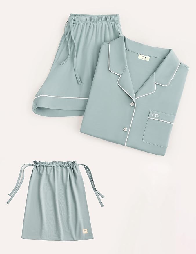 Women's Bamboo Pajama Set - Short Sleeve - 2 Piece