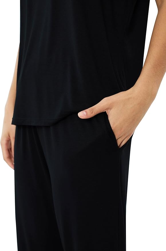 Women's Bamboo Pants Pajama Set - Short Sleeve - 2 Piece