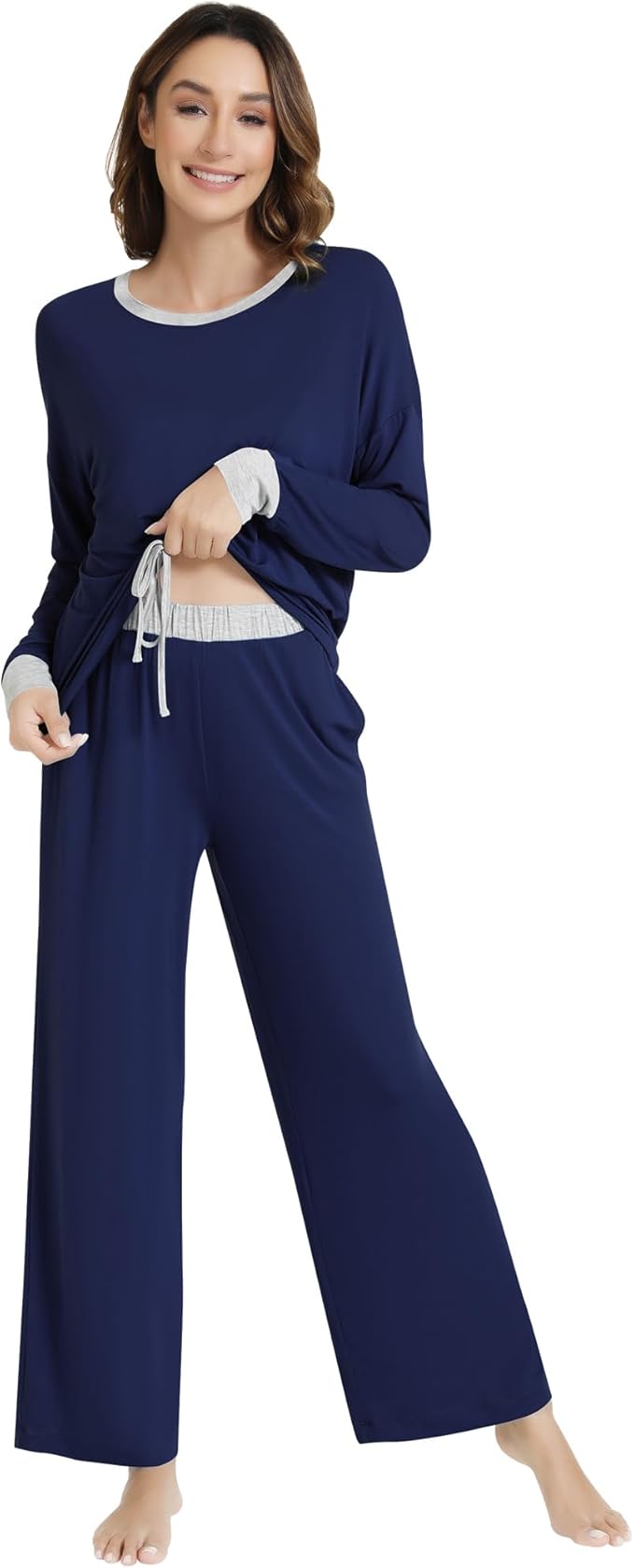 Women's Bamboo Pants Pajama Set - Long Sleeve - 2 Piece