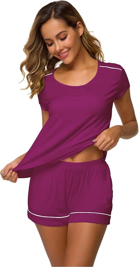 Women's Bamboo Cooling Pajama Set - Short Sleeve - 2 Piece