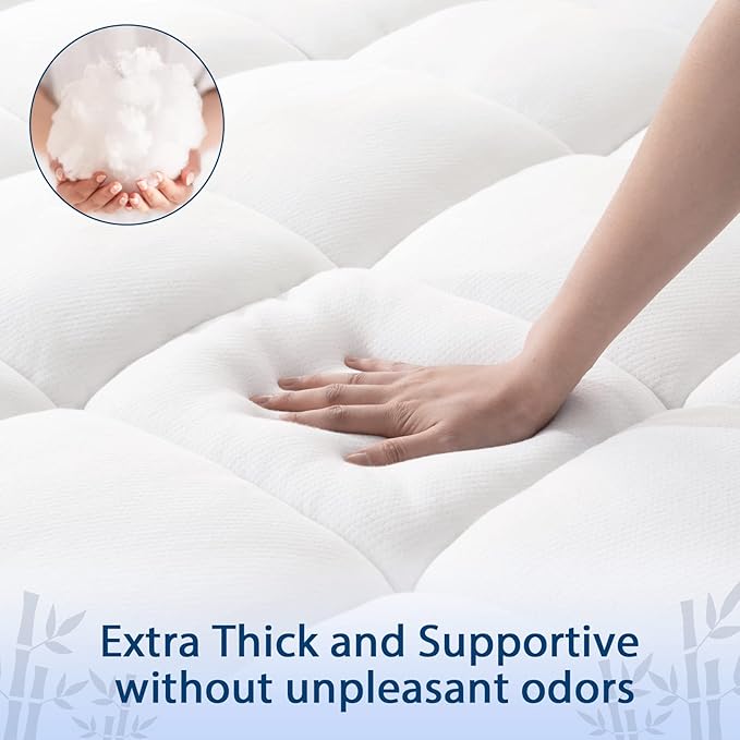 Bamboo Cooling Mattress Topper - Queen