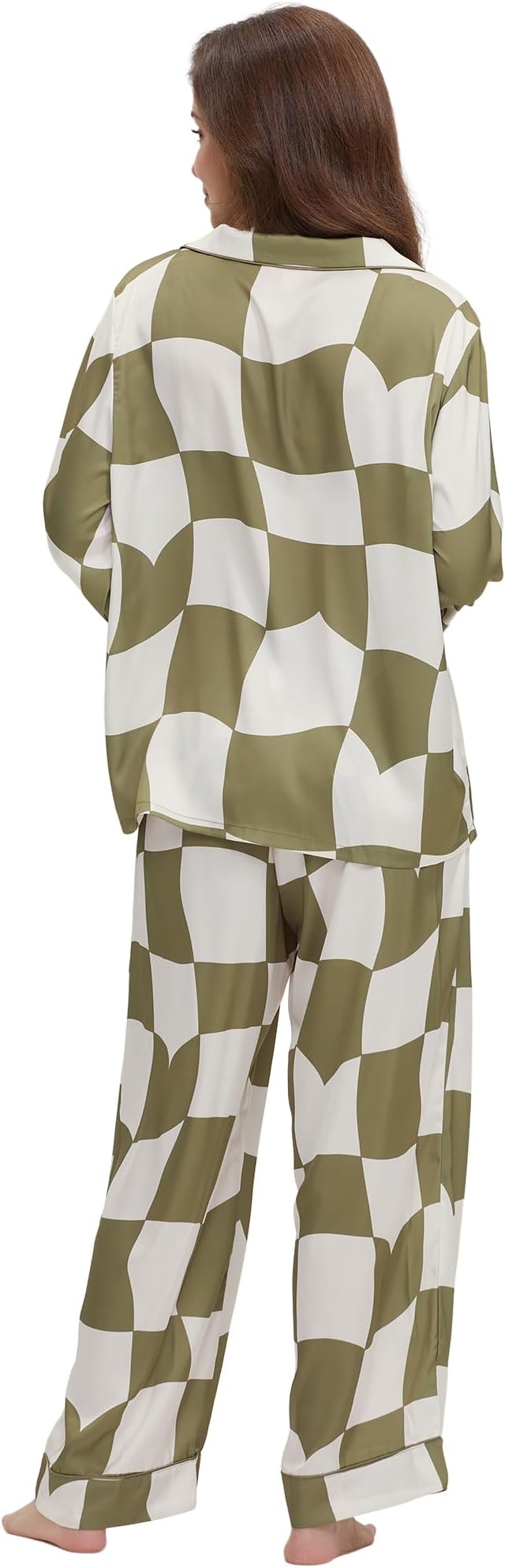 Satin Pajama Set - Long Sleeve - 2 Piece