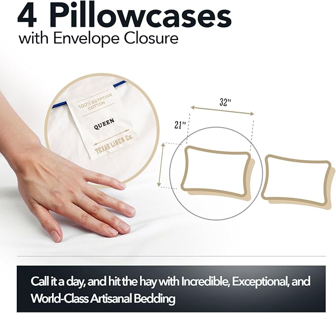 Linen Cooling Pillowcase Set - Queen - 4 Piece