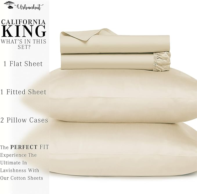 Bed Sheet Set - California King - 16 in Deep Pocket - 4 Piece