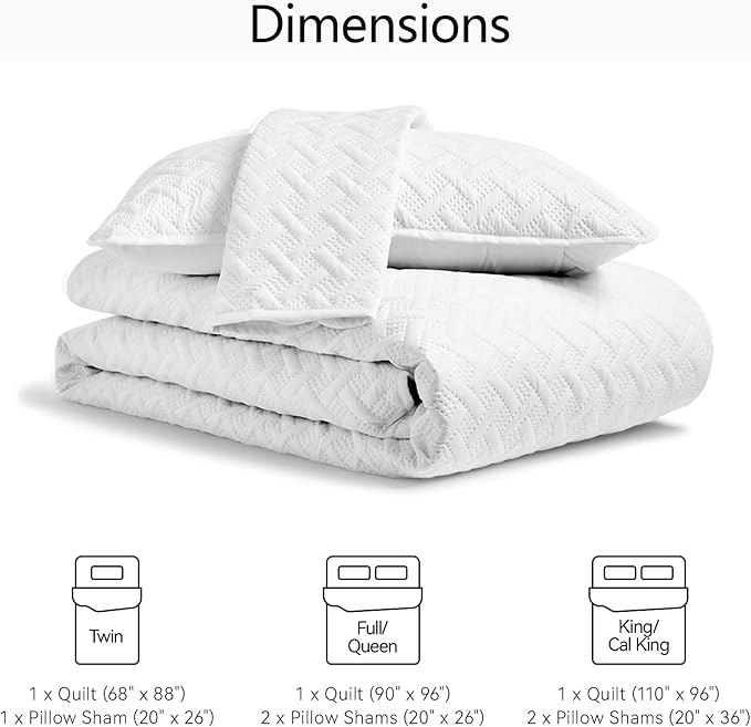 Microfiber Quilt Set - King - 3 Piece