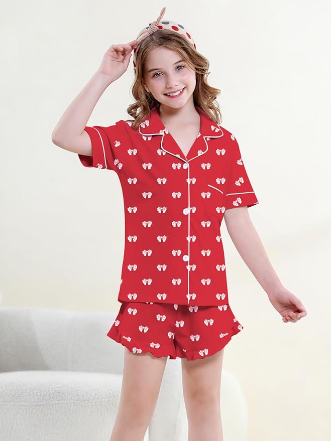 100% Cotton Shorts Pajama Set - Short Sleeve - 2 Piece