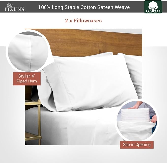 100% Cotton Pillowcase Set - Queen - 2 Piece