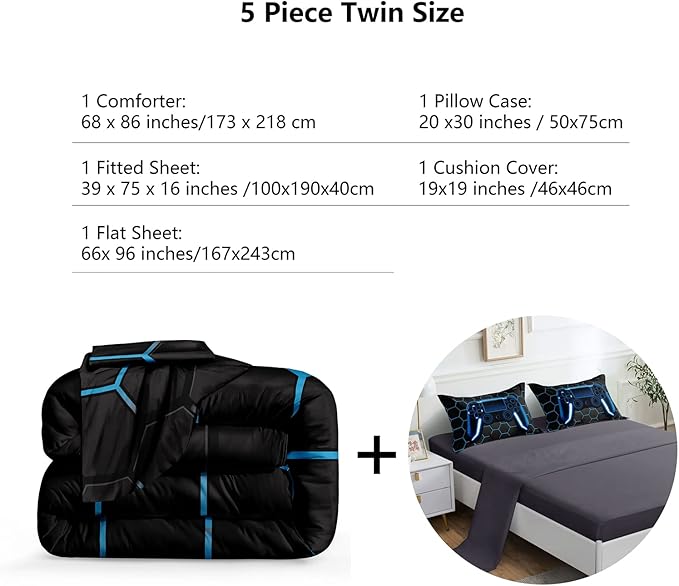 Microfiber Comforter Set - Twin - 5 Piece