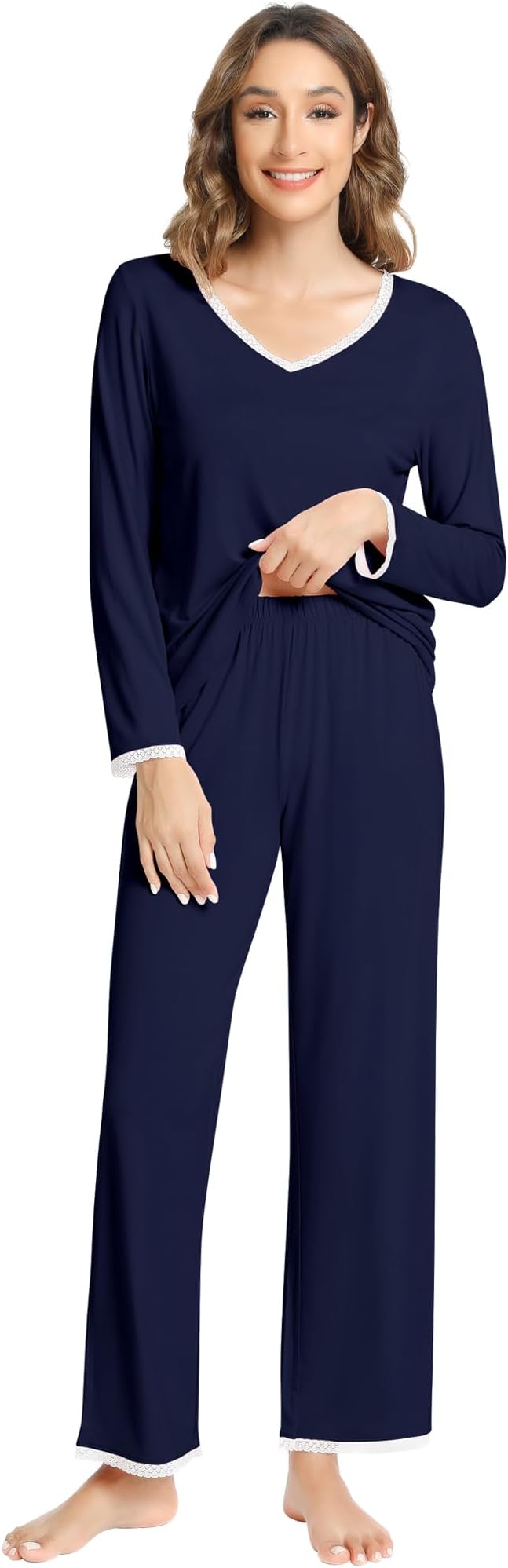 Women's Bamboo Pants Pajama Set - Long Sleeve - 2 Piece