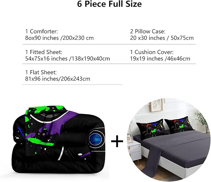 Microfiber Comforter Set - Full - 6 Piece