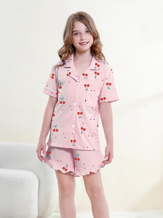 100% Cotton Shorts Pajama Set - Short Sleeve - 2 Piece