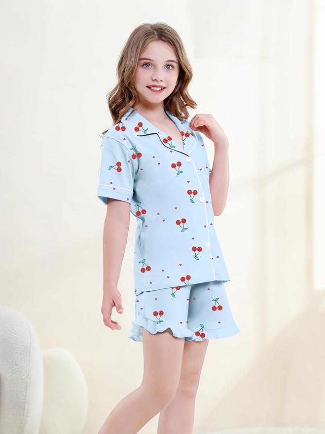 100% Cotton Shorts Pajama Set - Short Sleeve - 2 Piece