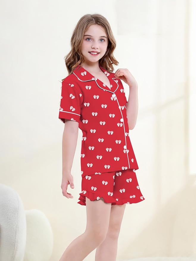 100% Cotton Shorts Pajama Set - Short Sleeve - 2 Piece
