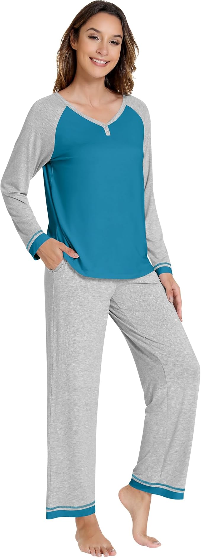 Women's Bamboo Pants Pajama Set - Long Sleeve - 2 Piece