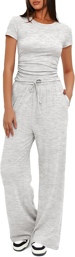 Women's Loungewear Set - Short Sleeve - Pants - 2 Piece