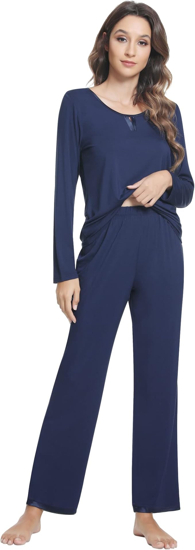 Women's Bamboo Pants Pajama Set - Long Sleeve - 2 Piece