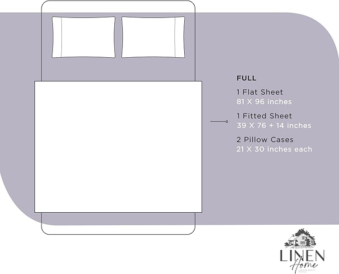 100% Cotton Bed Sheet Set - Full - 4 Piece