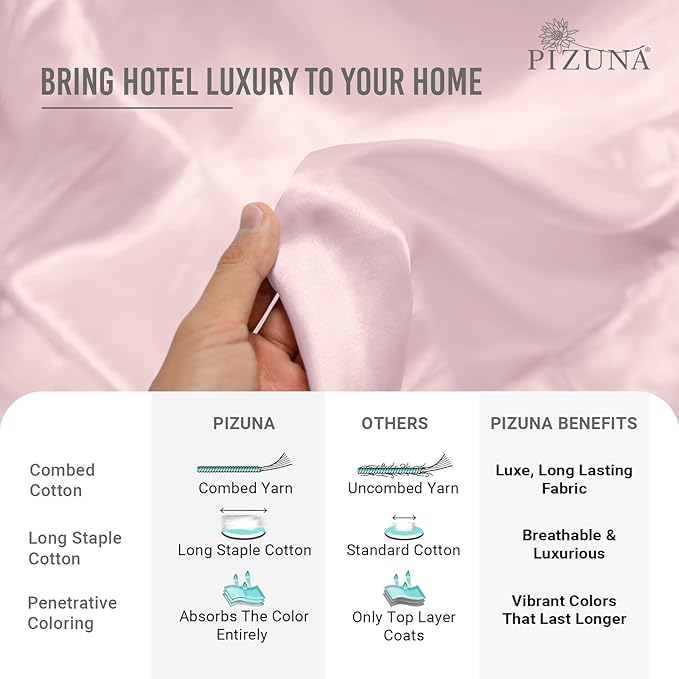 100% Cotton Pillowcase Set - King - 2 Piece