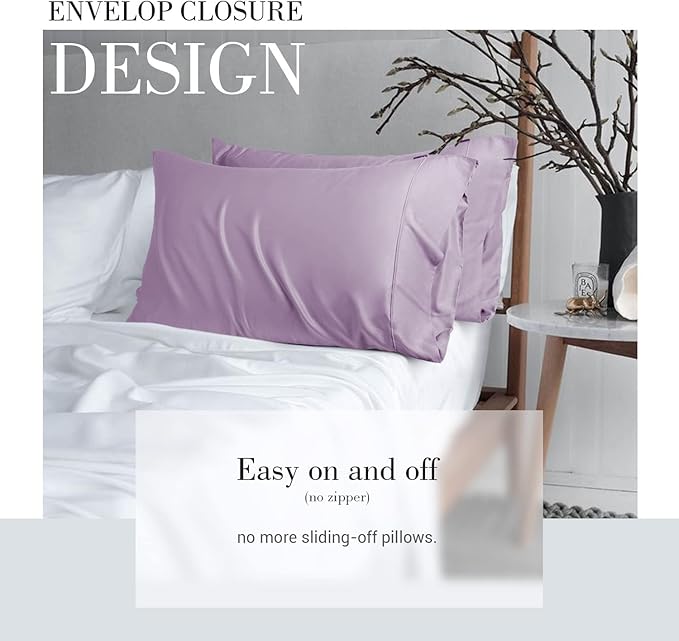 Bamboo Cooling Pillowcase Set - Queen - 20 x 30 in - 2 Pack - 2 Piece