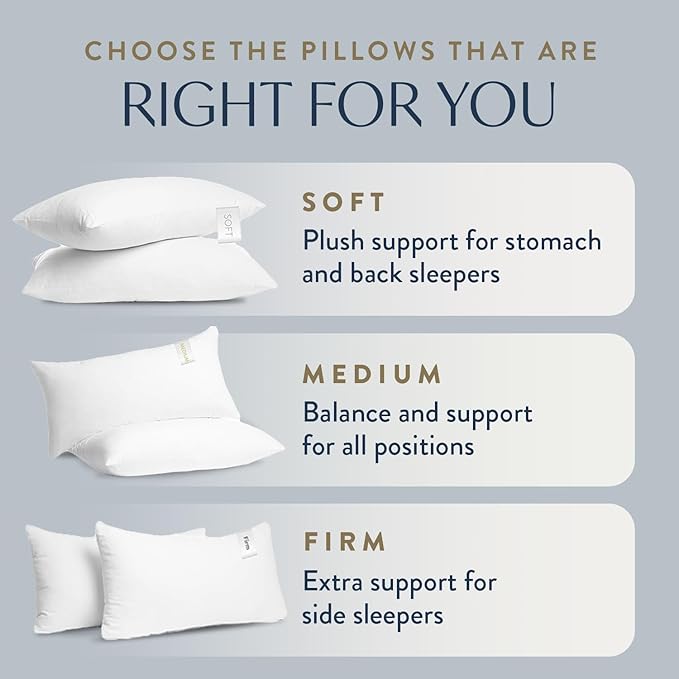 100% Cotton Cooling Bed Pillow - Queen - 2 Piece