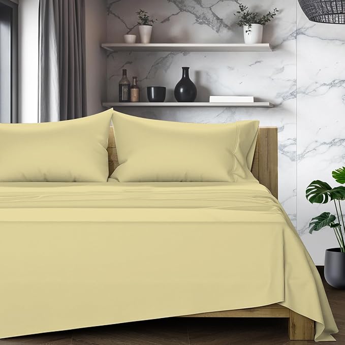 Linen Cooling Bed Sheet Set - California King - 17 in Deep Pocket - 4 Piece