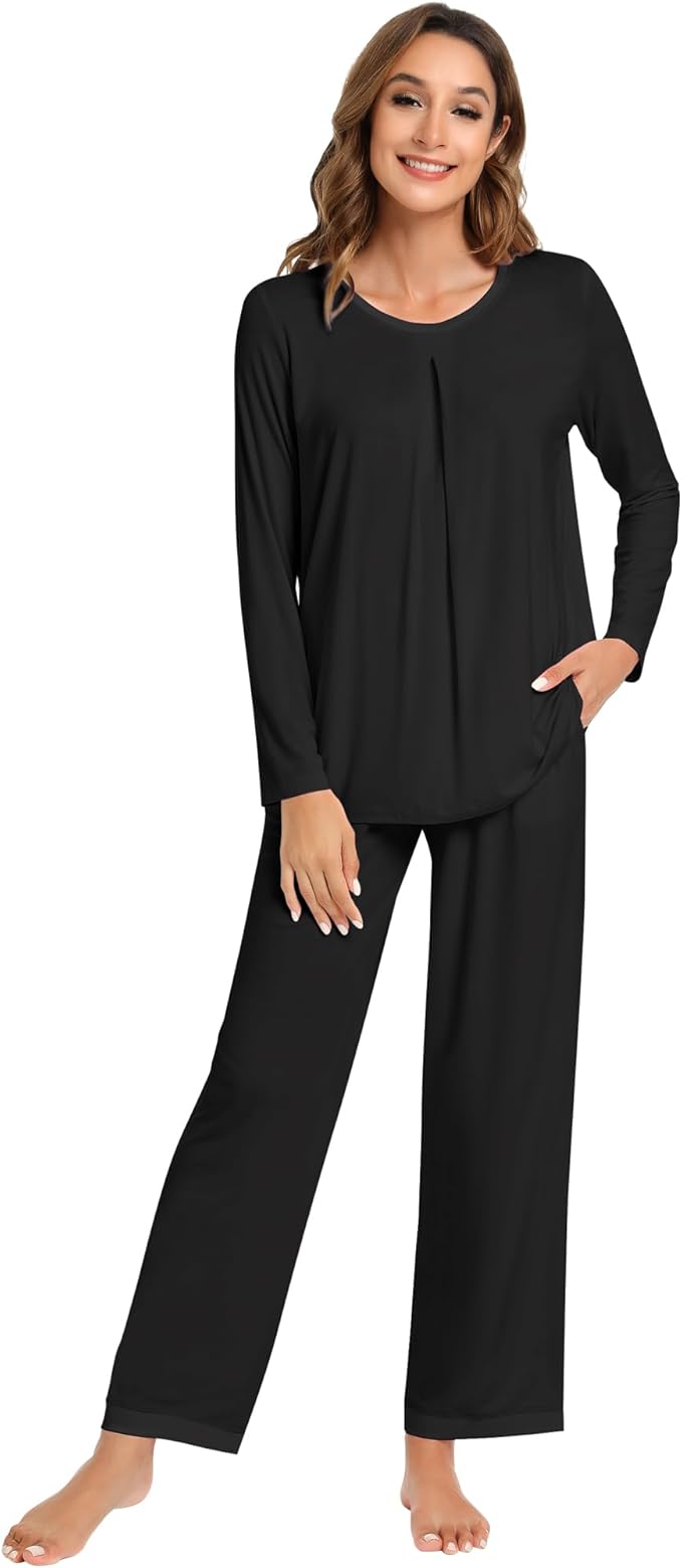 Women's Bamboo Pants Pajama Set - Long Sleeve - 2 Piece