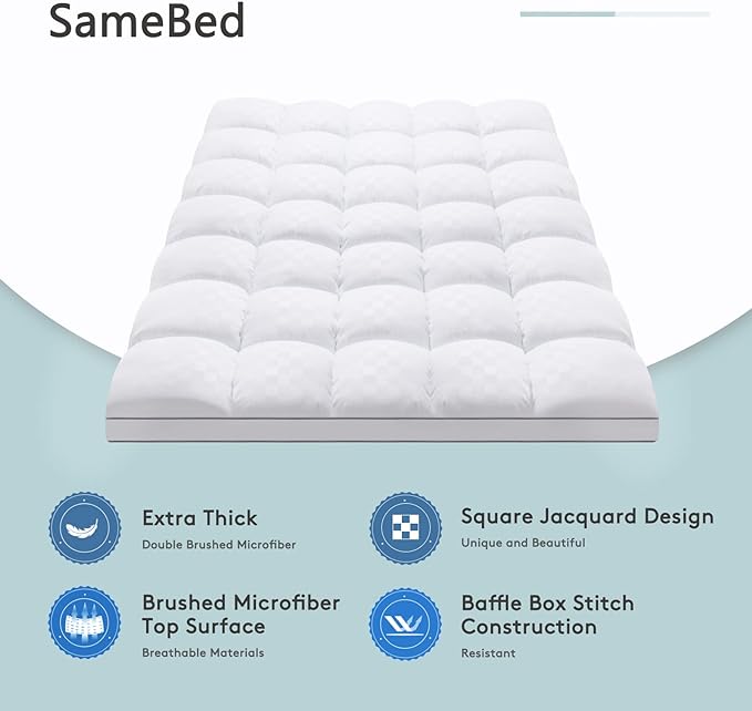 Down Alternative Cooling Mattress Pad - King - 21 in Deep Pocket