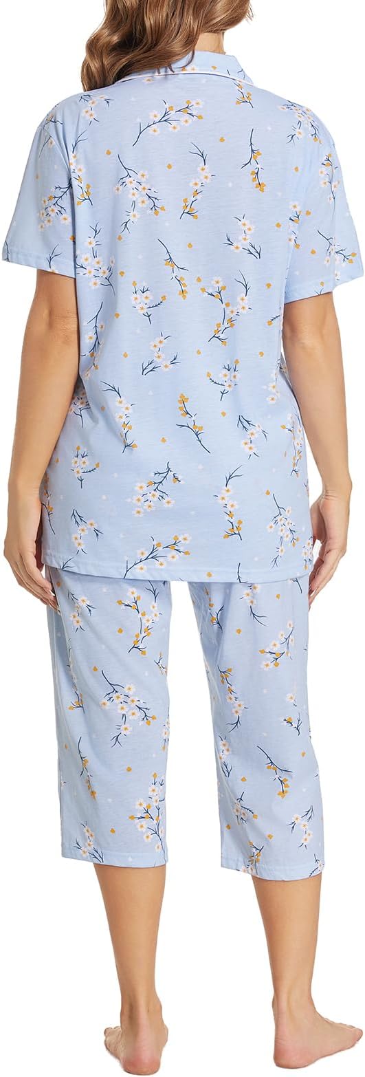 Capri Pajama Set - Short Sleeve - 2 Piece