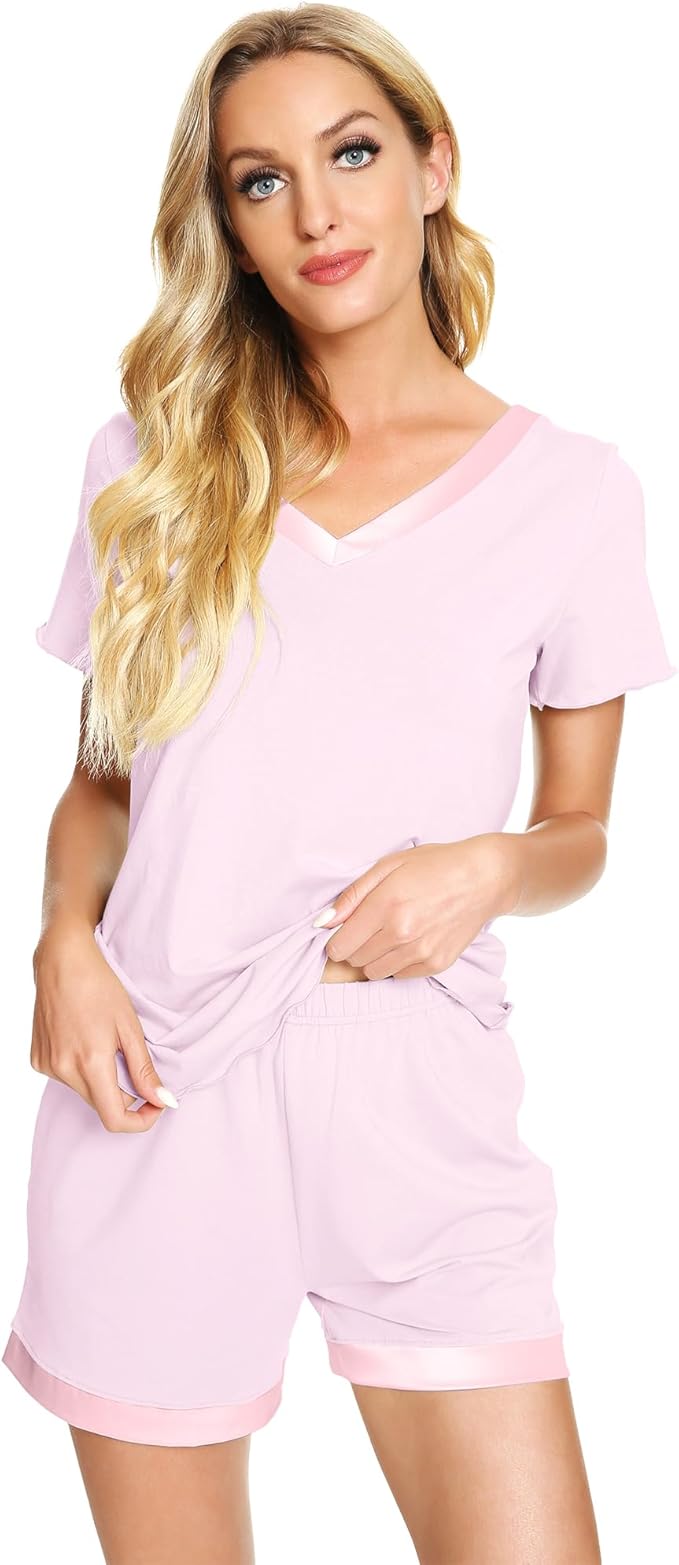 Women's Bamboo Cooling Pajama Set - Short Sleeve - 2 Piece