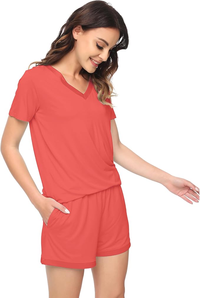 Women's Bamboo Cooling Pajama Set - Short Sleeve - 2 Piece