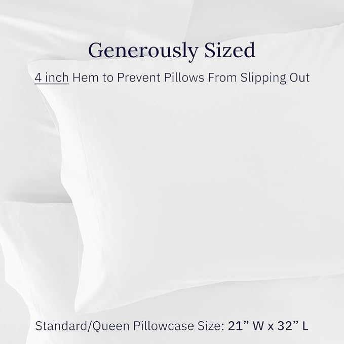 100% Cotton Pillowcase Set - Queen - 2 Piece
