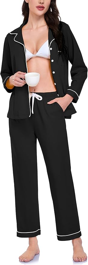 100% Cotton Pants Pajama Set - Long Sleeve - 2 Piece