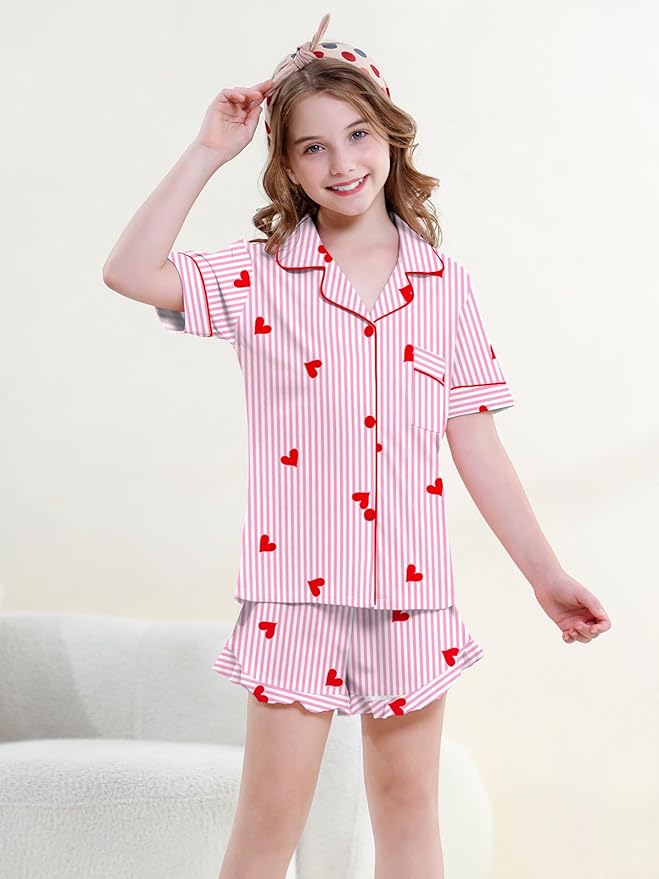100% Cotton Shorts Pajama Set - Short Sleeve - 2 Piece
