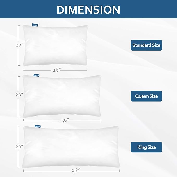 Waterproof Pillow Protector - Standard - 20 x 26 in - 4 Pack