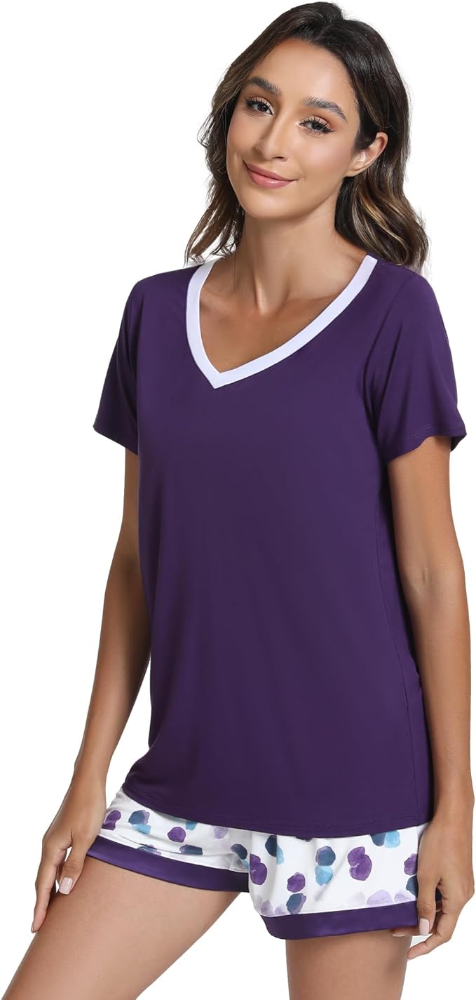 Women's Bamboo Cooling Pajama Set - Short Sleeve - 2 Piece