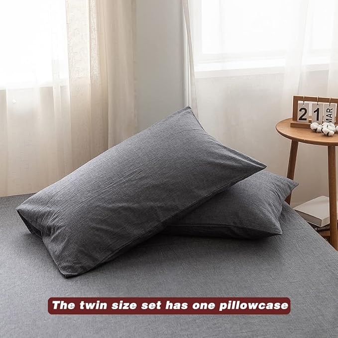 Linen Duvet Cover Set - Twin