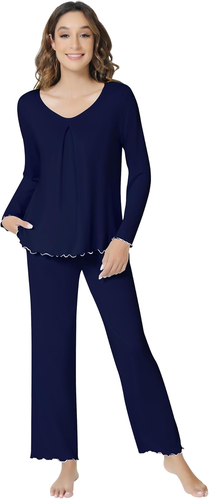 Women's Bamboo Pants Pajama Set - Long Sleeve