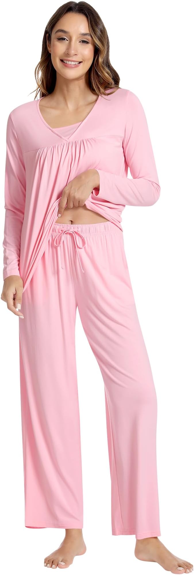 Women's Bamboo Pants Pajama Set - Long Sleeve - 2 Piece