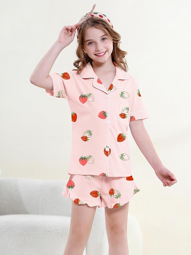 100% Cotton Shorts Pajama Set - Short Sleeve - 2 Piece