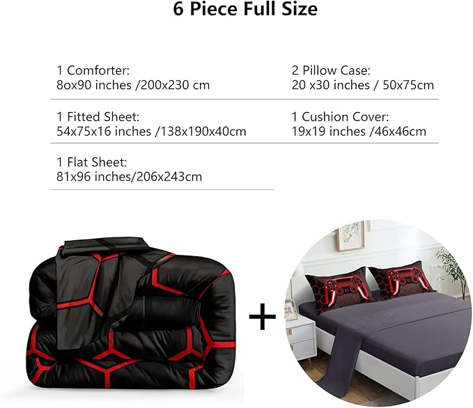 Microfiber Comforter Set - Full - 6 Piece