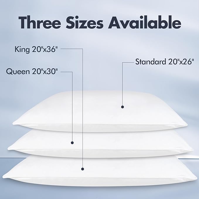 100% Cotton Hypoallergenic Bed Pillow - King - 2 Piece