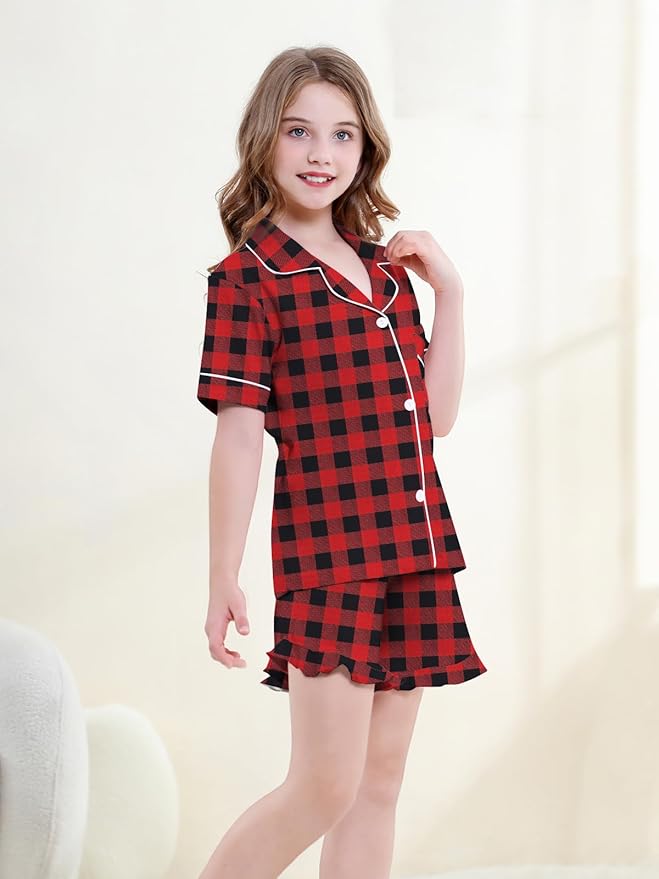 100% Cotton Shorts Pajama Set - Short Sleeve - 2 Piece