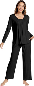 Women's Bamboo Pants Pajama Set - Long Sleeve - 2 Piece