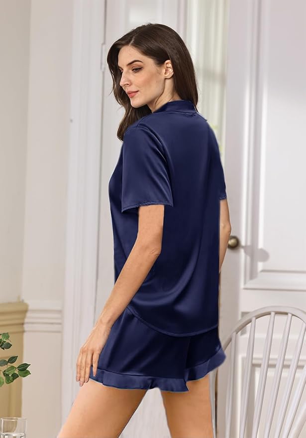 Women's Satin Pajama Set - 2 Piece