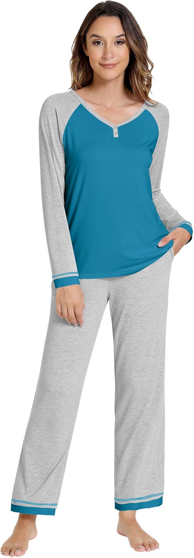 Women's Bamboo Pants Pajama Set - Long Sleeve - 2 Piece