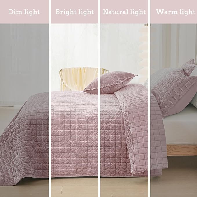 Velvet Quilt Set - California King - 3 Piece